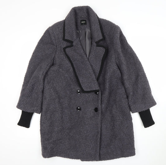 Oasis Women’s Grey Mid-Length Wool Blend Overcoat Size S