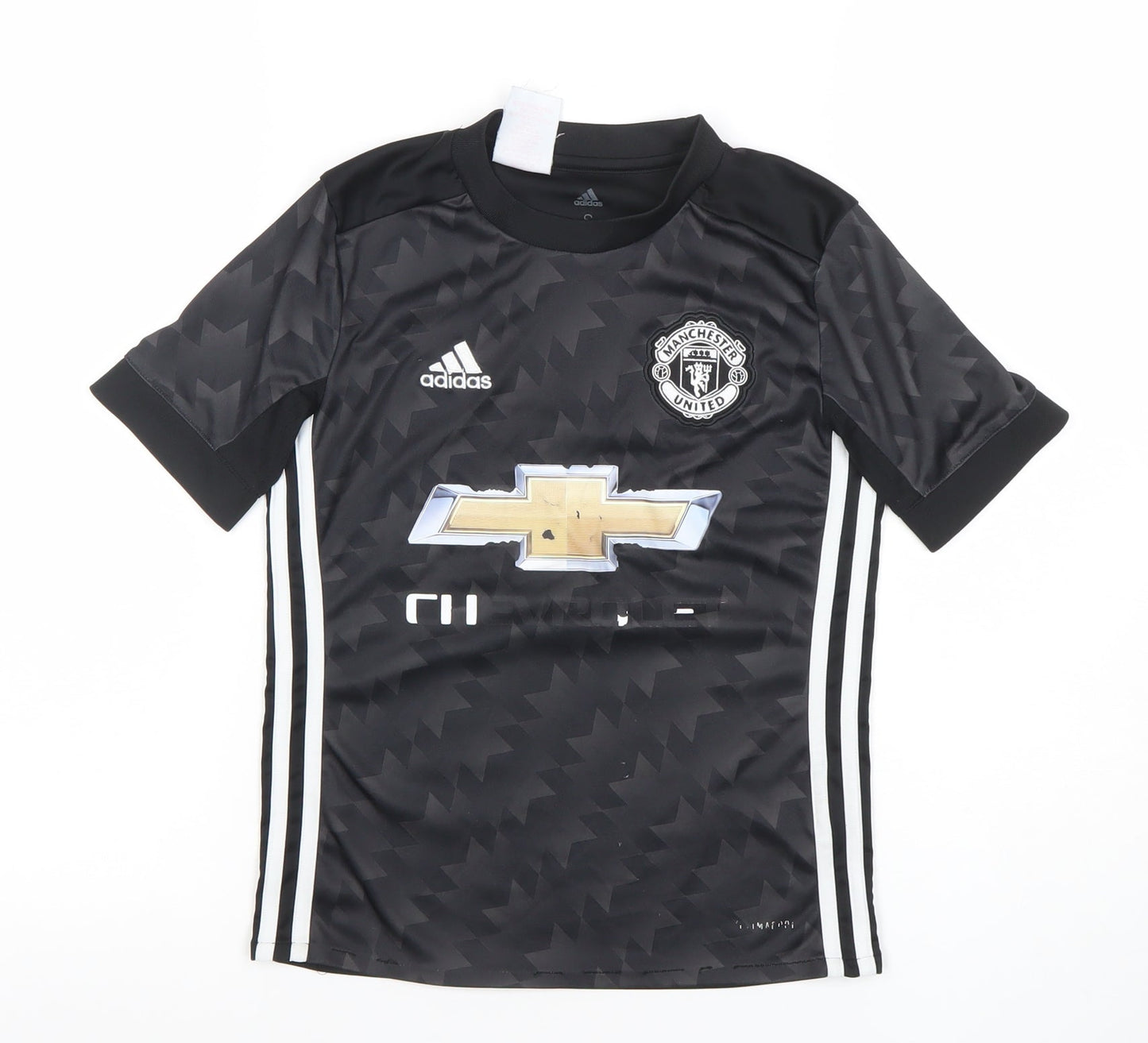 Adidas Boys Black Manchester United Football Jersey T-Shirt 9-10 Years