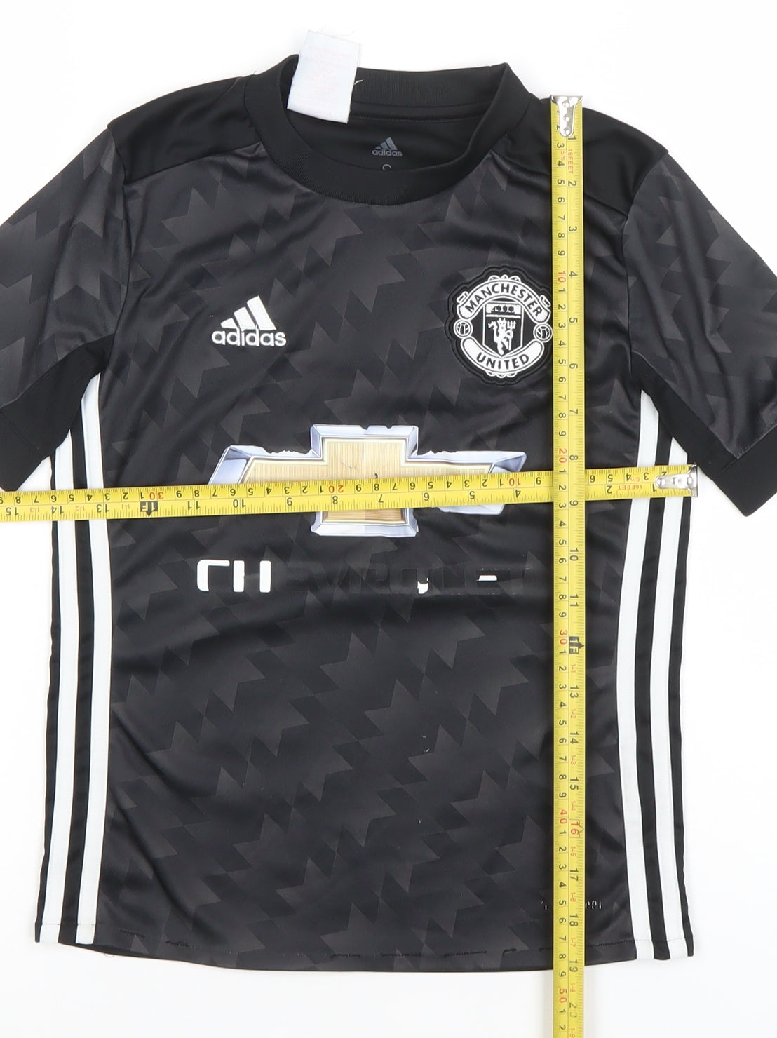 Adidas Boys Black Manchester United Football Jersey T-Shirt 9-10 Years