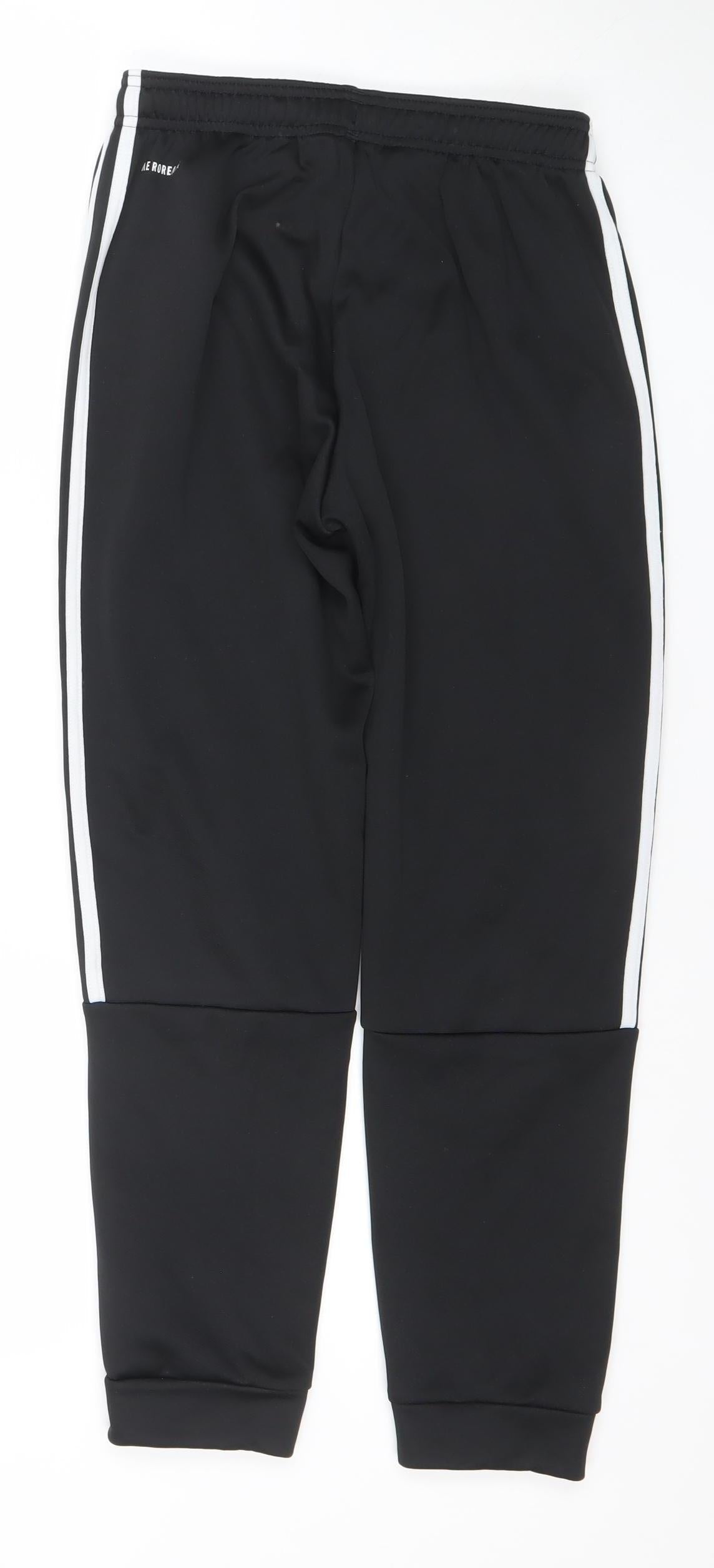 adidas Boys Black 11-12 Years Tapered Track Pants Recycled Polyester