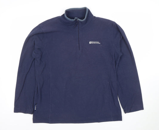 Mountain Warehouse Men's Blue Small Half Zip Fleece Pullover Sweatshirt