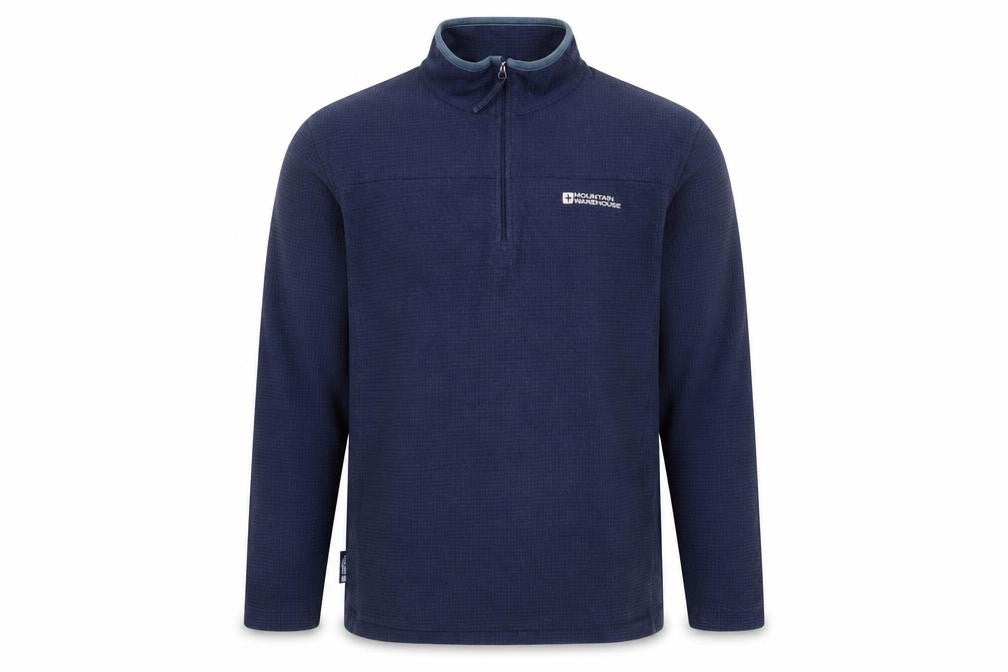 Mountain Warehouse Men's Blue Small Half Zip Fleece Pullover Sweatshirt