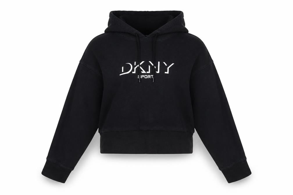 DKNY Sport Women's Black Hoodie Medium 100% Cotton Pullover