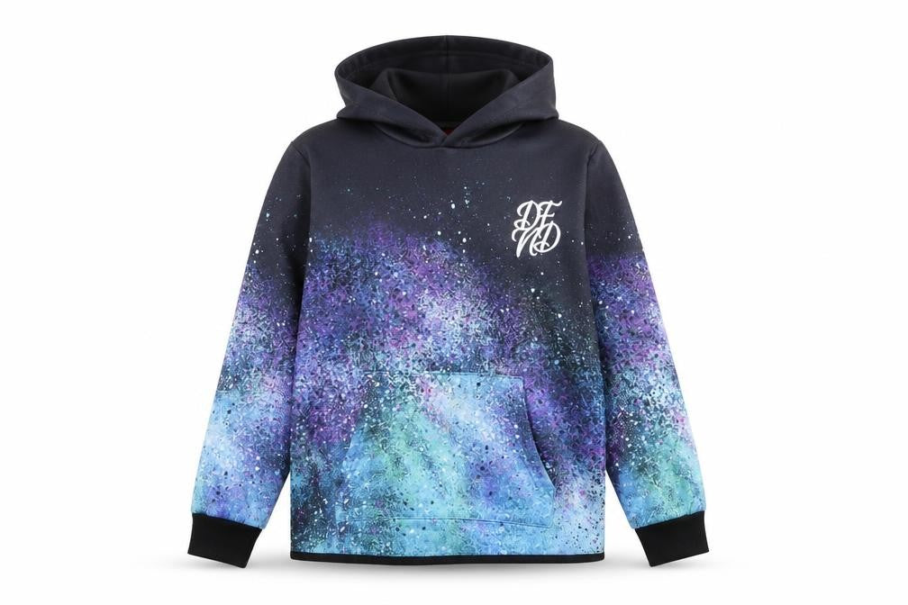 DFND Boys Multicoloured Galaxy Pullover Hoodie 11-12 Years Polyester