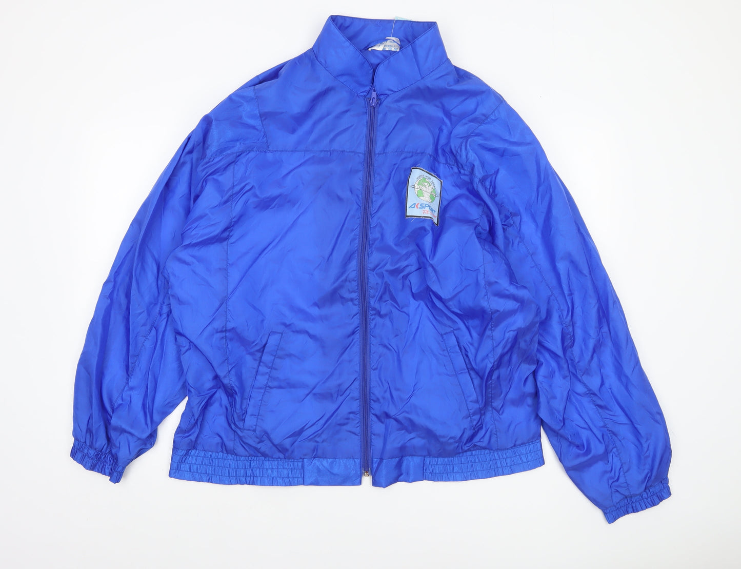 AK Sport Women's Blue Nylon Windbreaker Jacket Size 6