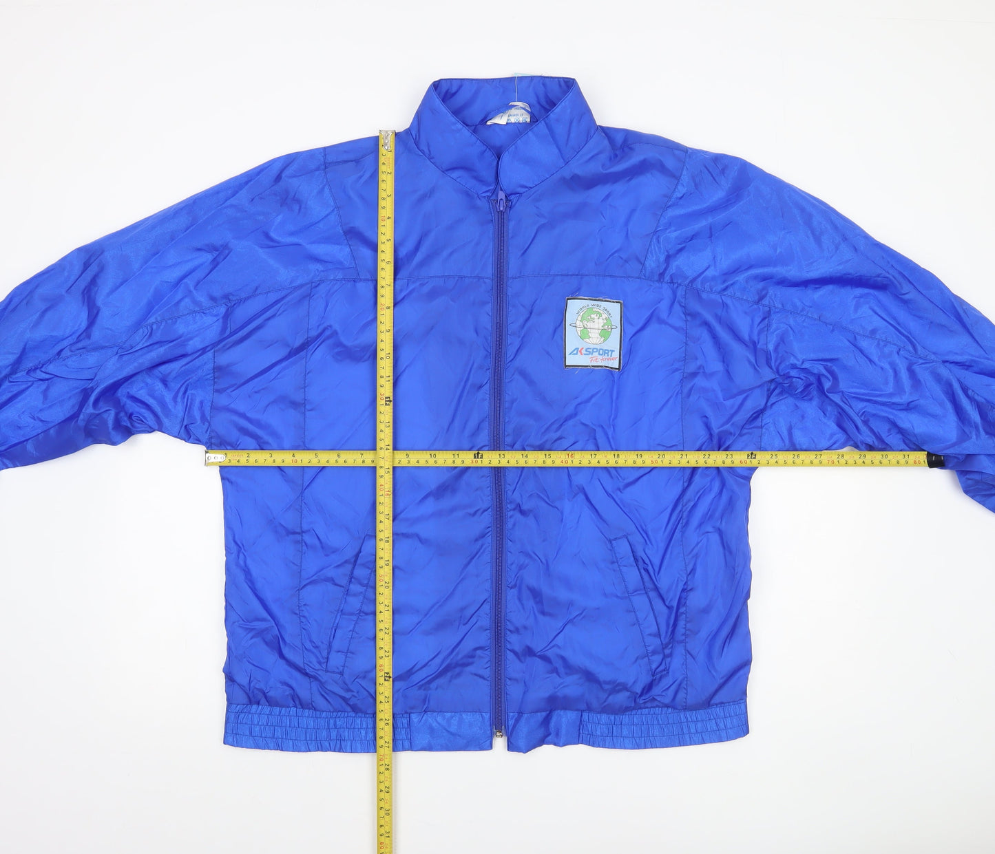 AK Sport Women's Blue Nylon Windbreaker Jacket Size 6