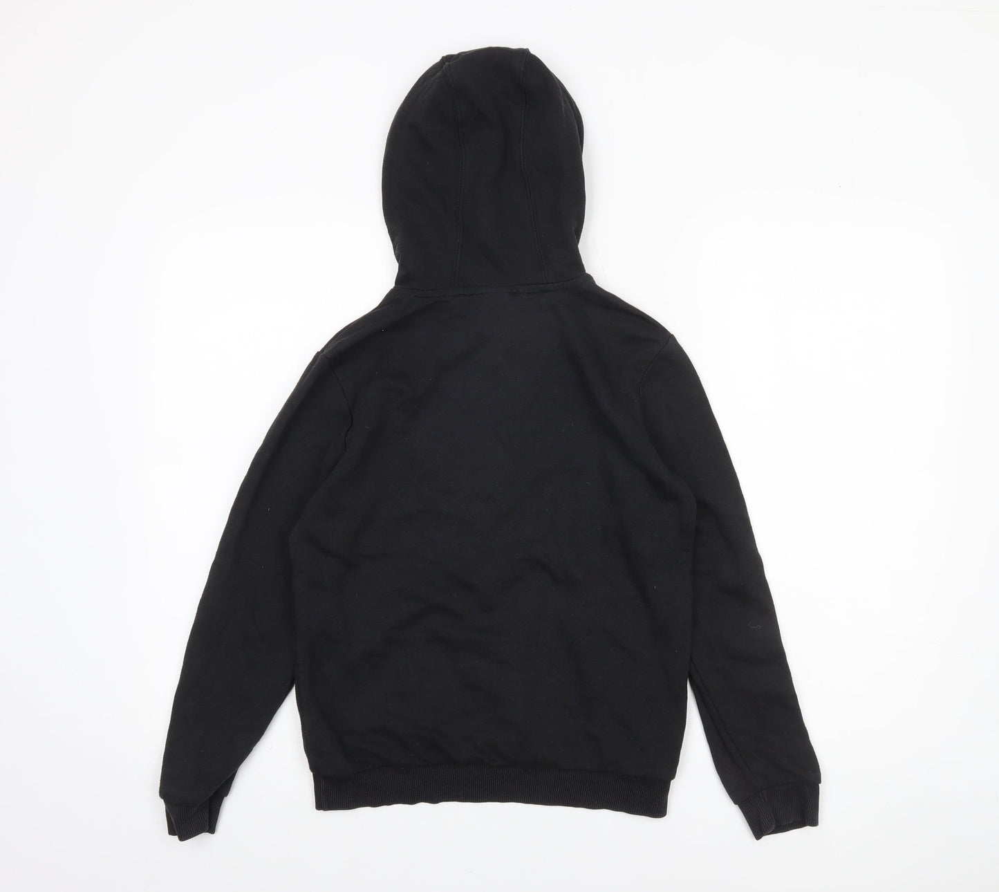 Adidas Boys Black Pullover Hoodie 11-12 Years Logo Cotton Blend