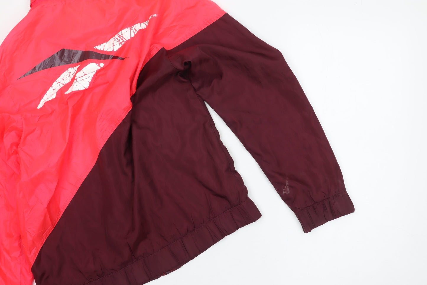 Reebok Women Red Burgundy 90s Retro Windbreaker Jacket S