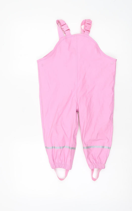 Lupilu Pink Waterproof Ski Salopettes Unisex Baby 18-24 Months Adjustable Lined