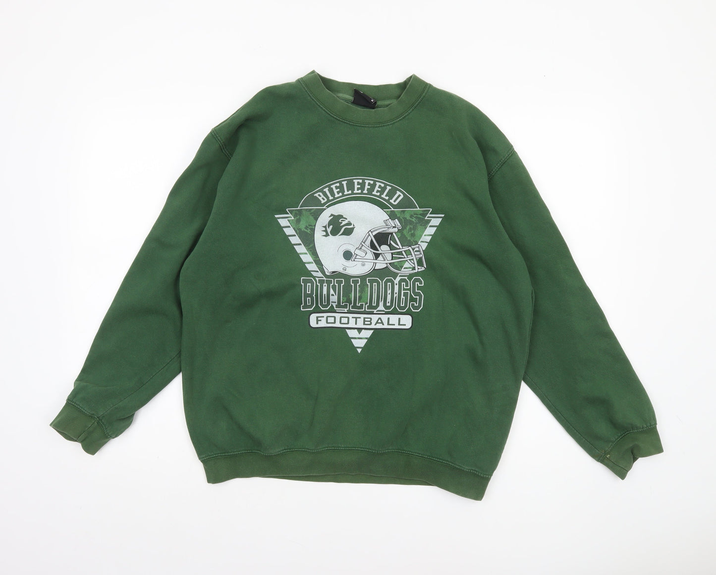 James & Nicholson Men's Green Graphic Football Sweatshirt Size M