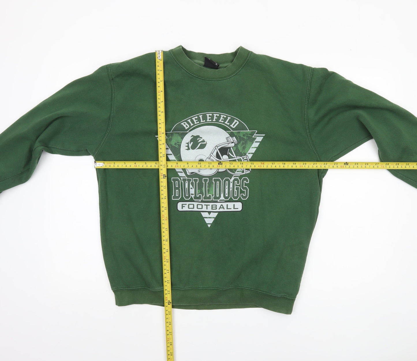 James & Nicholson Men's Green Graphic Football Sweatshirt Size M
