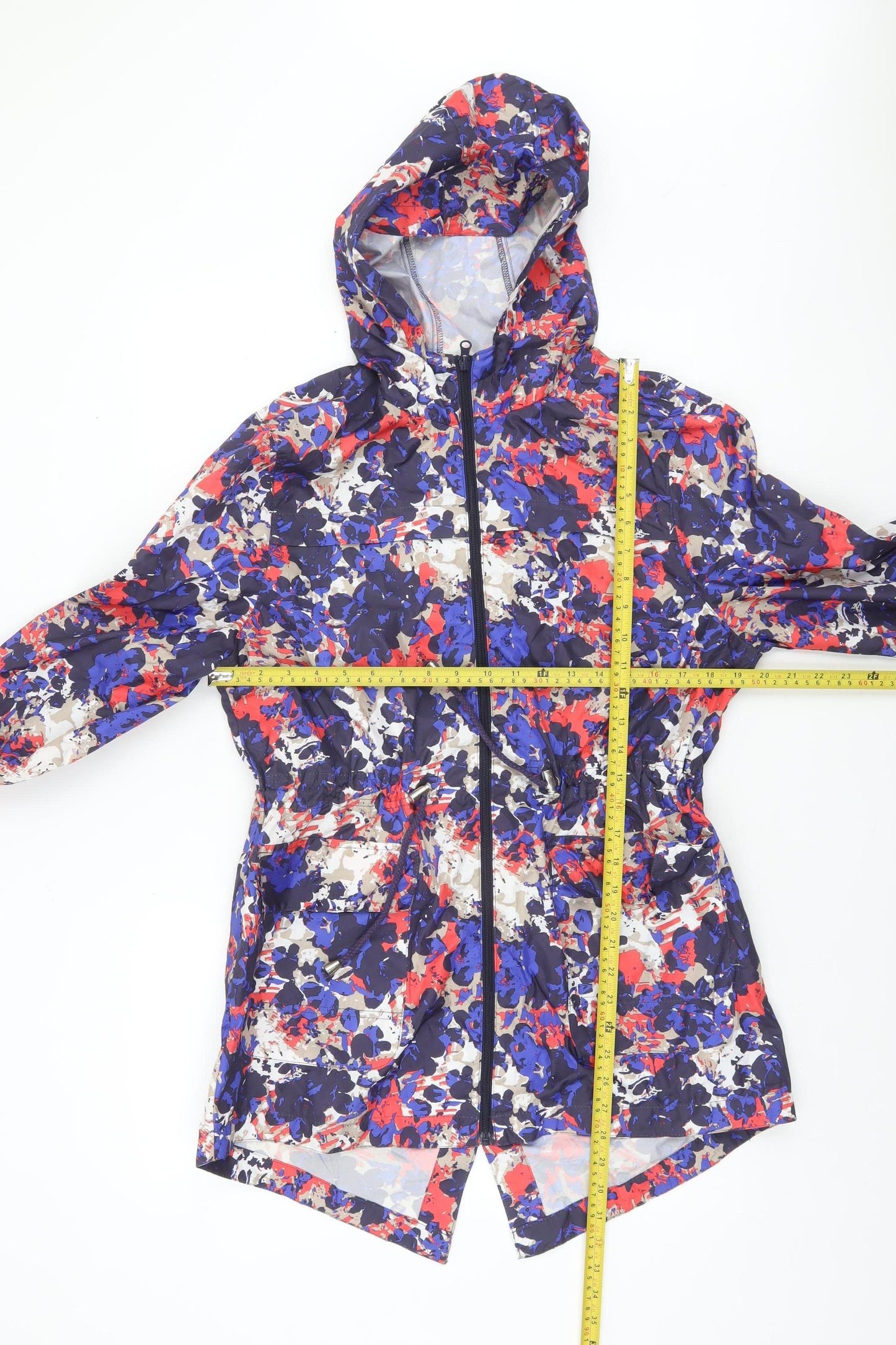 Brave Soul Womens Multicoloured Hooded Rain Coat Jacket Size 12