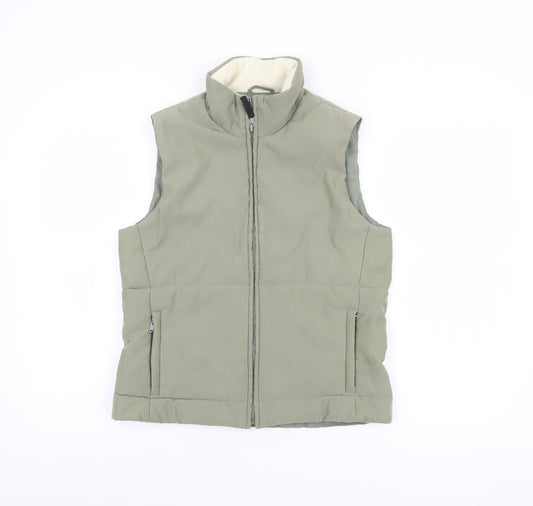 Dorothy Perkins Women Green Padded Zip Waistcoat UK 10