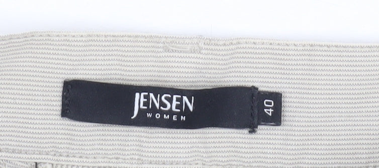 Jensen Women Beige Cropped Twill Trousers Size 12