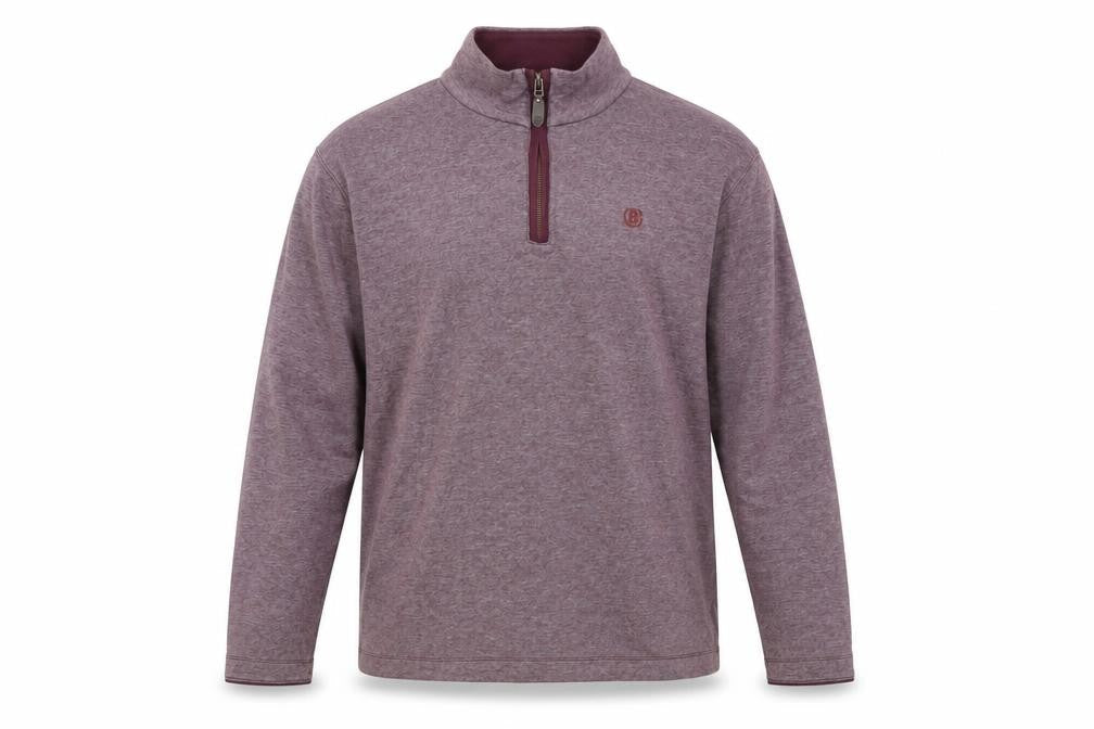 Marks & Spencer Blue Harbour Men's Purple 1/4 Zip Cotton Sweatshirt XL