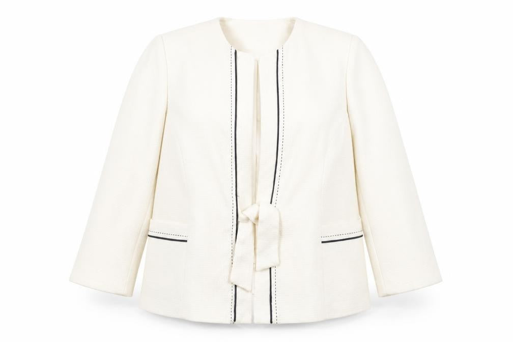 Roman Originals Womens Ivory Belted Lined Blazer Size 18