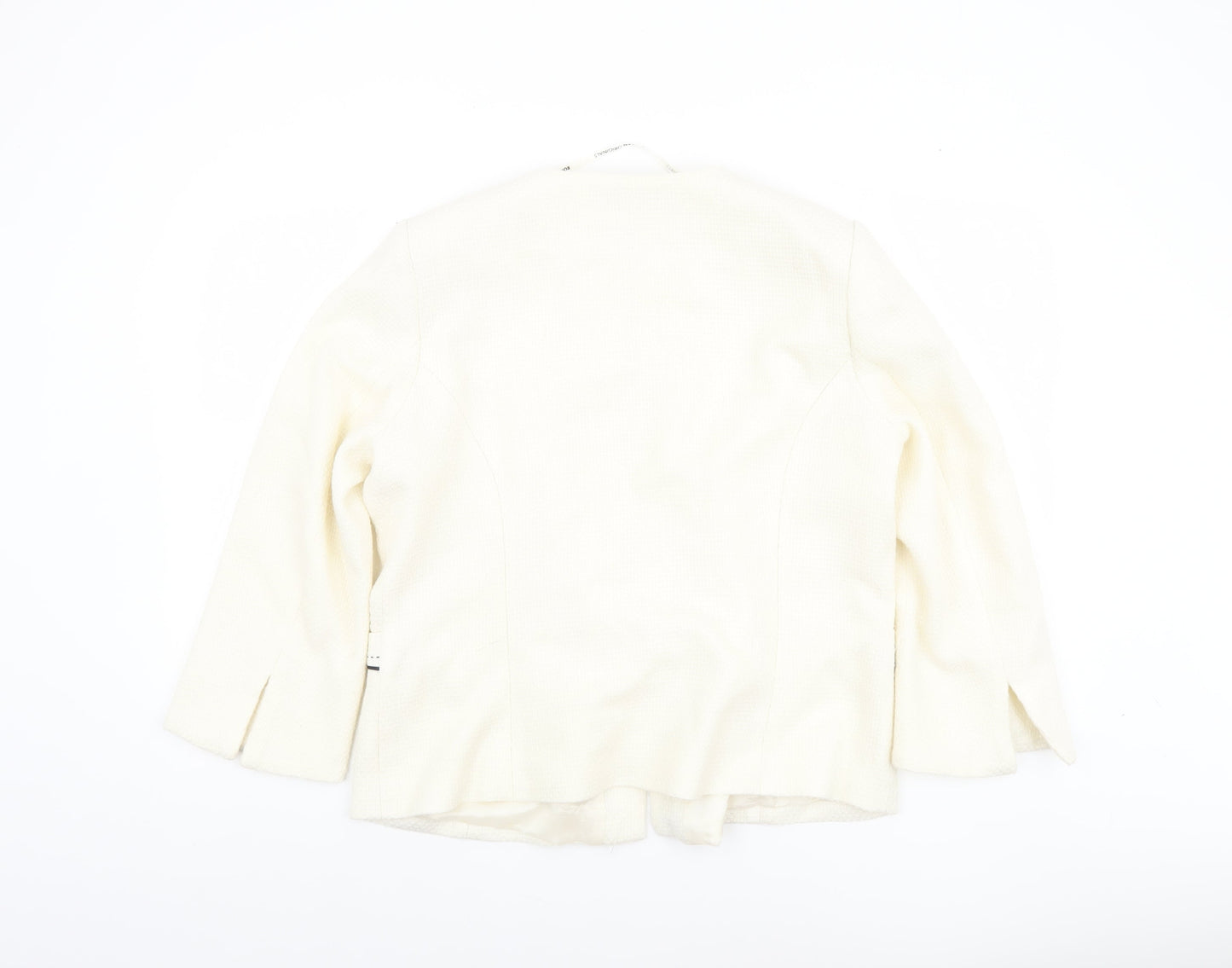 Roman Originals Womens Ivory Belted Lined Blazer Size 18