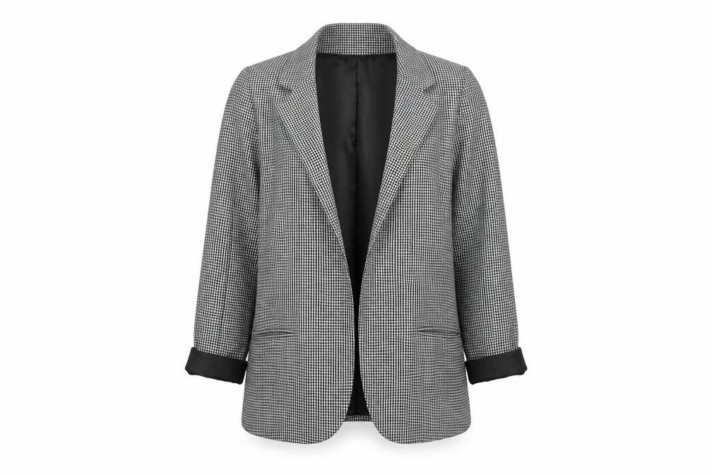 Silence + Noise Women's Black Houndstooth Blazer Size S Single-Breasted