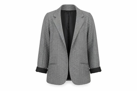 Silence + Noise Women's Black Houndstooth Blazer Size S Single-Breasted