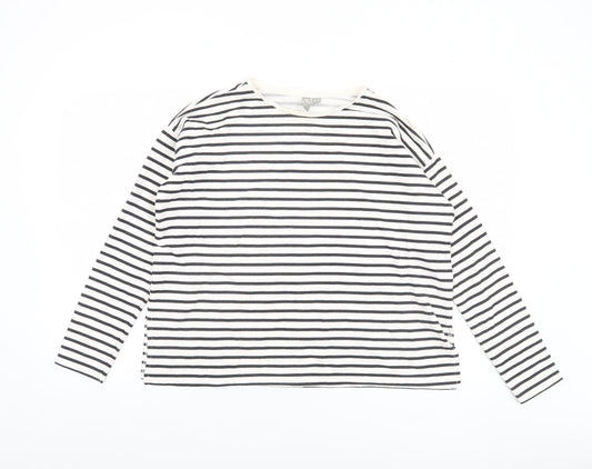 ASOS Women’s White Striped Long Sleeve Cotton Jersey Top Size 8