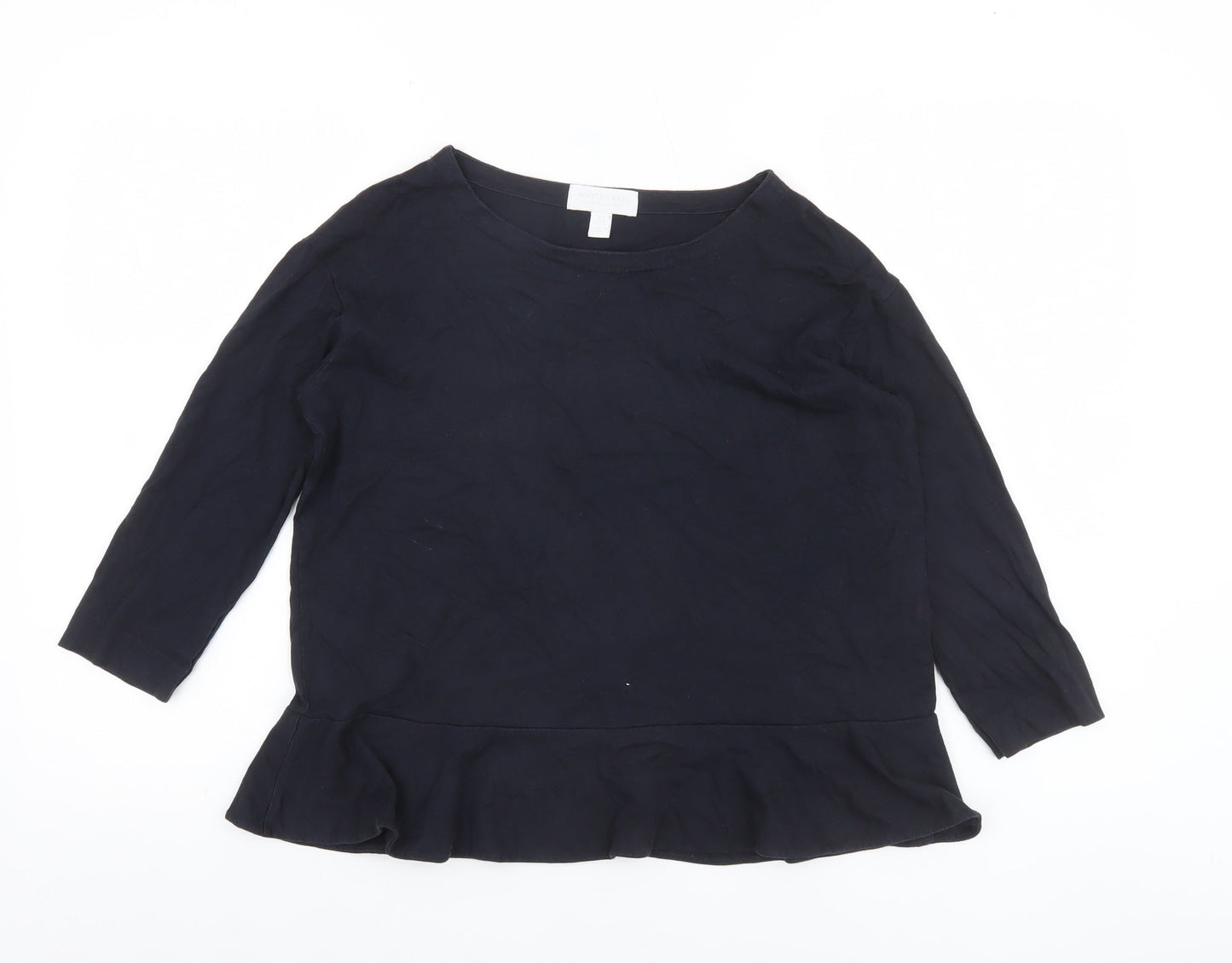 The White Company Womens Black Size 6 Tunic Style Blouse