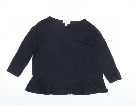 The White Company Womens Black Size 6 Tunic Style Blouse