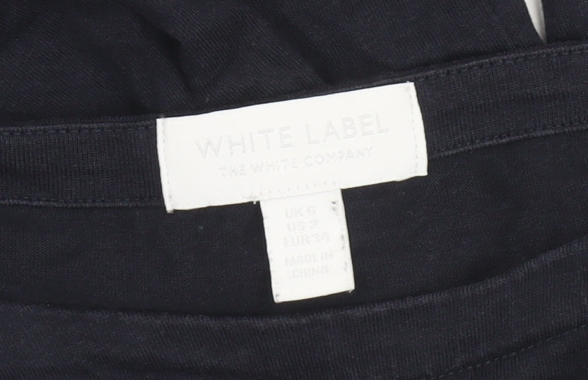 The White Company Womens Black Size 6 Tunic Style Blouse