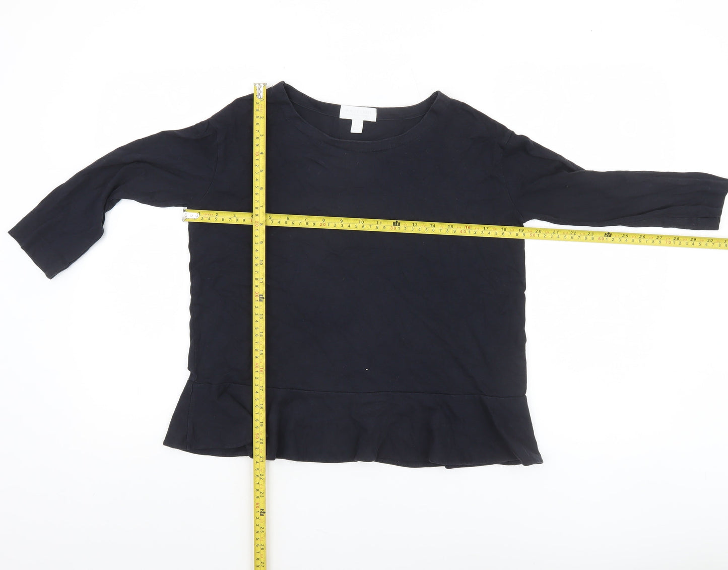 The White Company Womens Black Size 6 Tunic Style Blouse