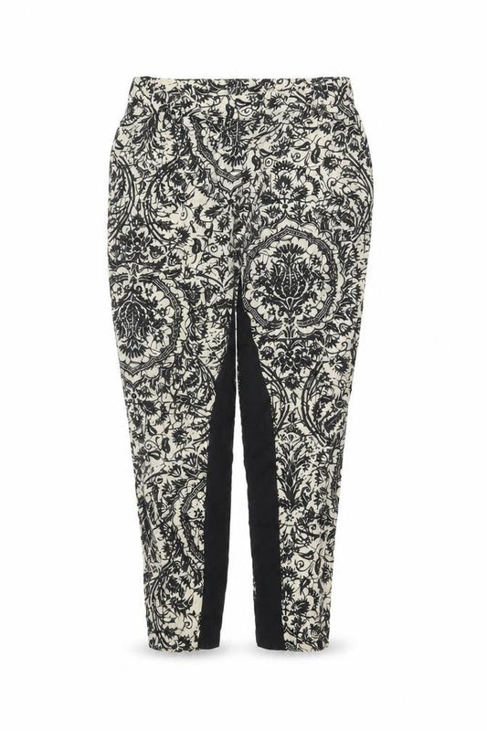Sisley Women's Black Floral Slim Tapered Trousers Size 16