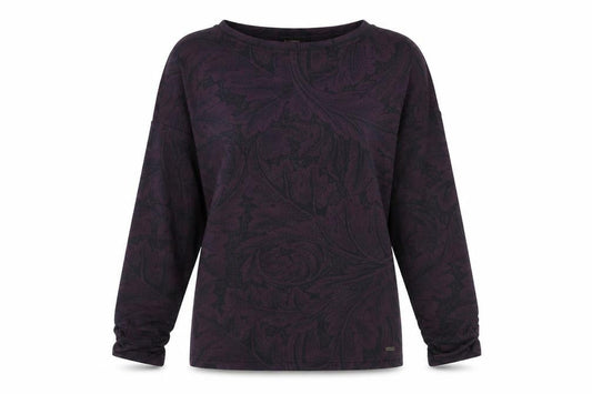 Barbour Womens Purple Floral Jersey Long Sleeve Top Size 10