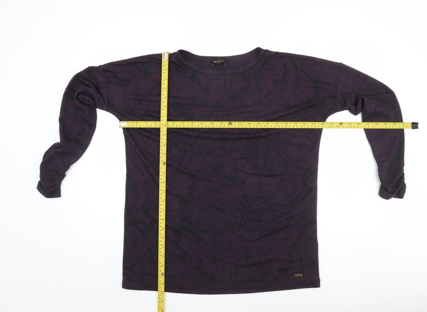 Barbour Womens Purple Floral Jersey Long Sleeve Top Size 10