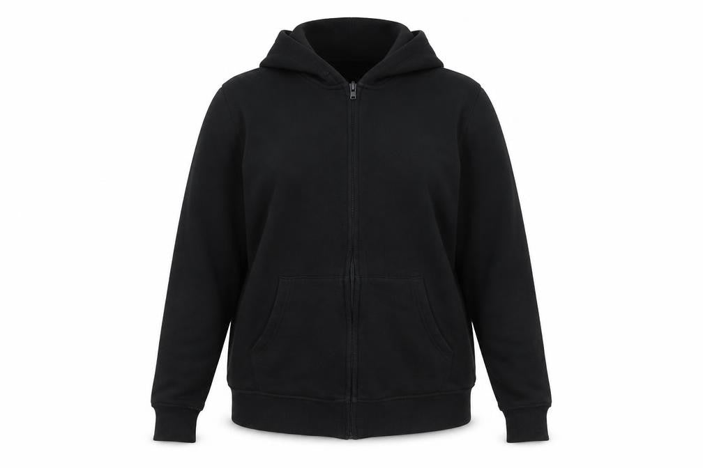 H&M Teens Black Full Zip Hoodie, Size 13-14 Years, Cotton Blend