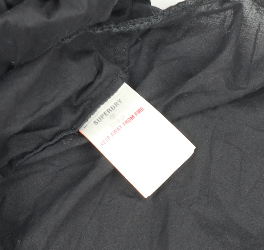 Superdry Womens Black Cotton Midi Fit & Flare Dress Size 8