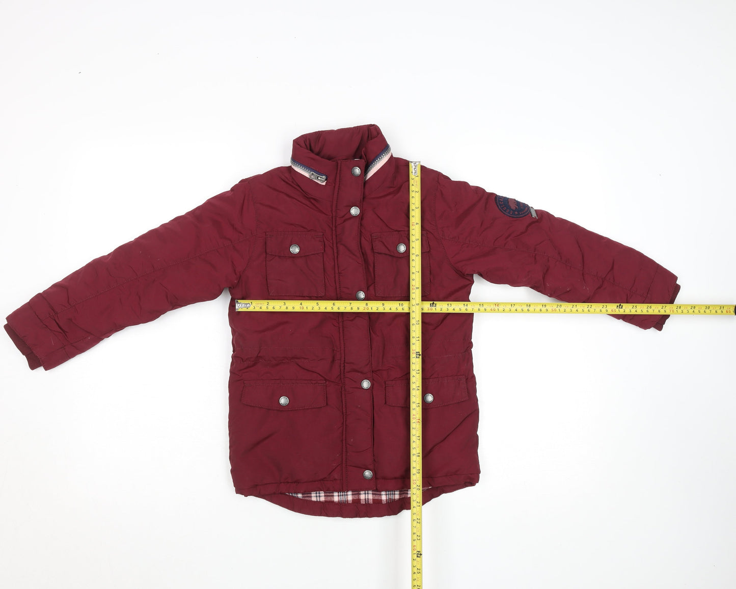 SoulCal & Co Girls Red Parka Coat 6-7 Years Lined Winter Jacket