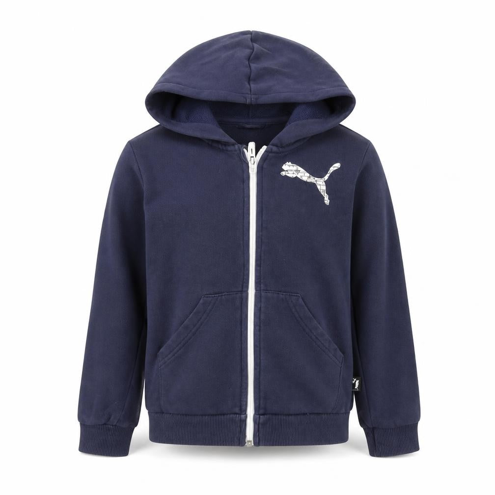 Puma Boys Blue Full Zip Hoodie Size XS 5-6 Years Cotton Blend