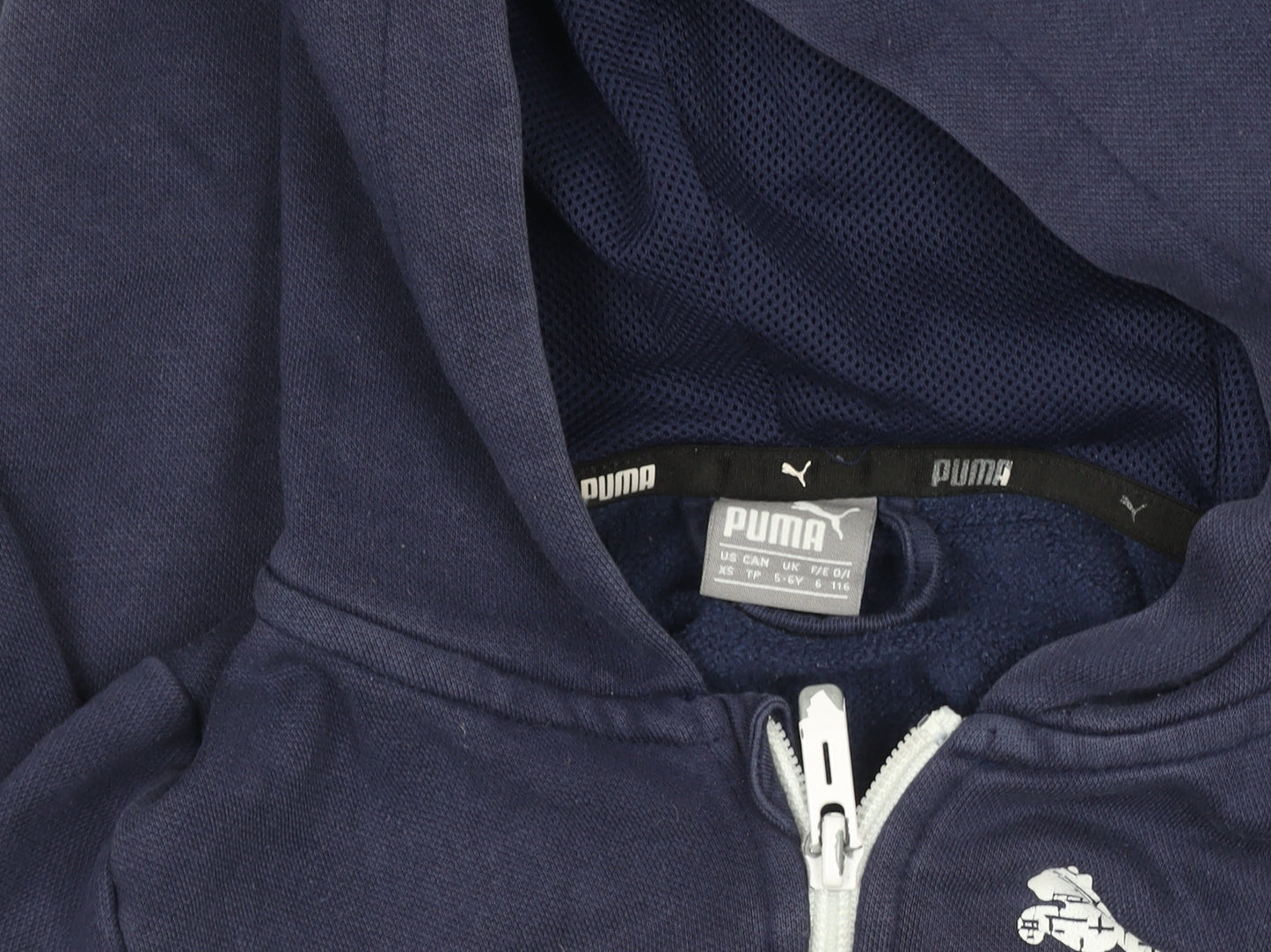 Puma Boys Blue Full Zip Hoodie Size XS 5-6 Years Cotton Blend