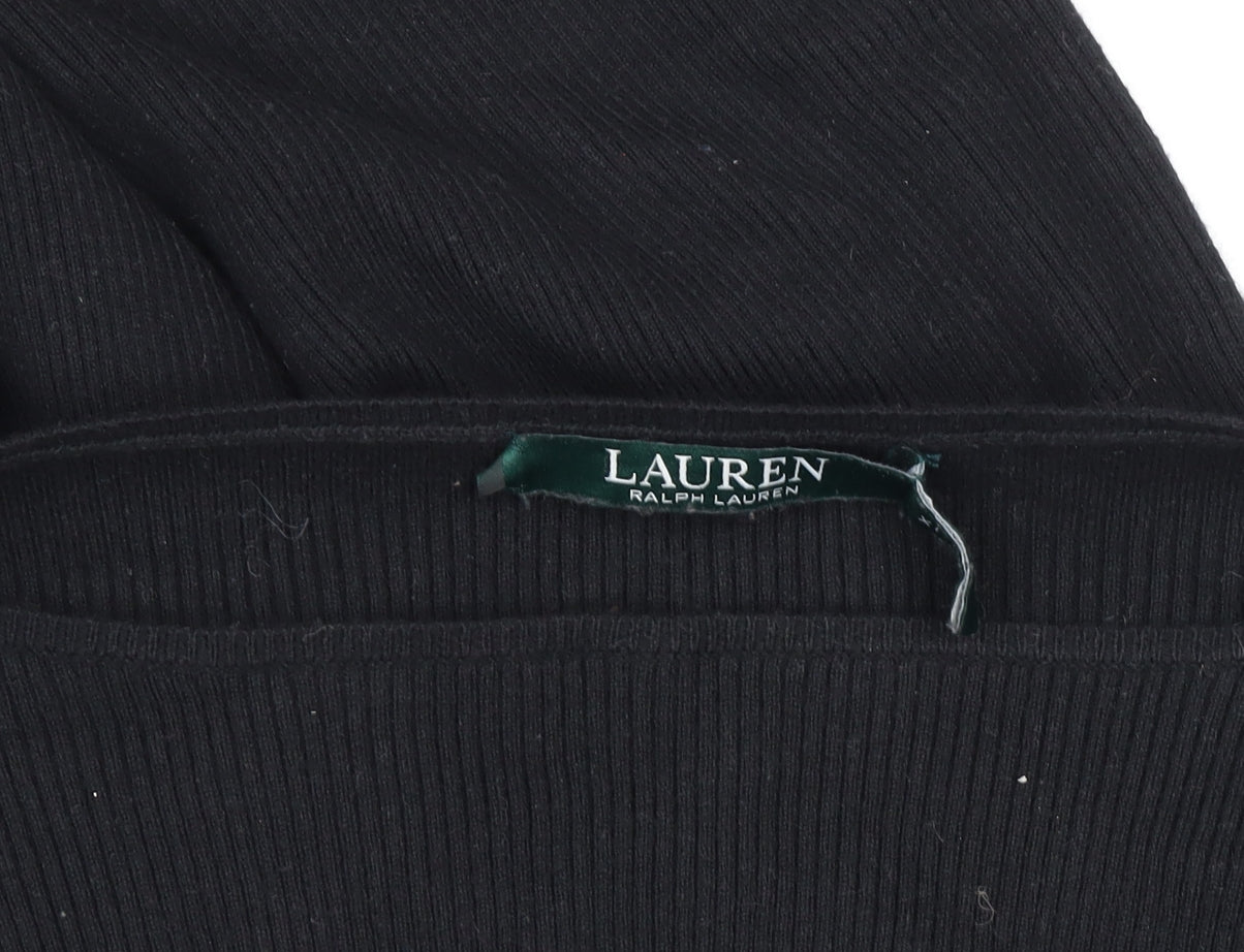 Ralph Lauren Women’s Black Knit Bodycon Dress Size M Long Sleeve
