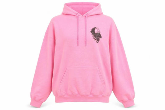 BHMG Womens Pink Pullover Hoodie L Graphic Print Cotton Blend