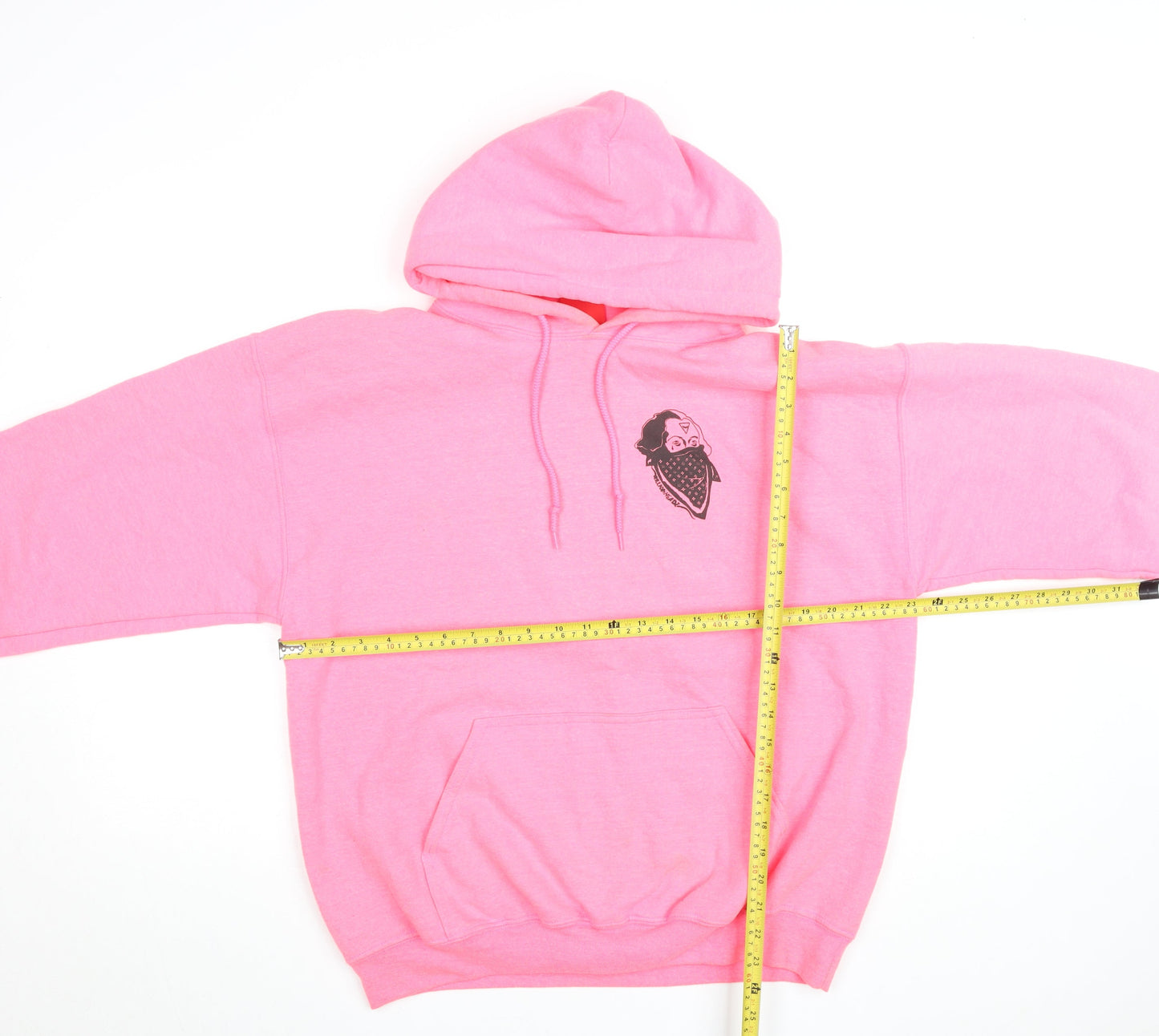 BHMG Womens Pink Pullover Hoodie L Graphic Print Cotton Blend