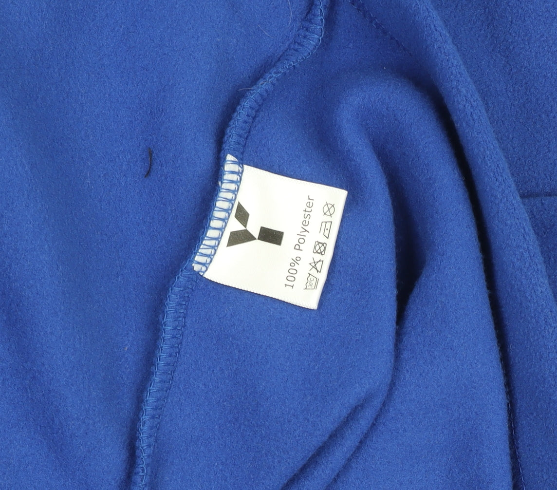 Y1 Custom Mens Blue Fleece 1/4 Zip Rugby Sweatshirt M