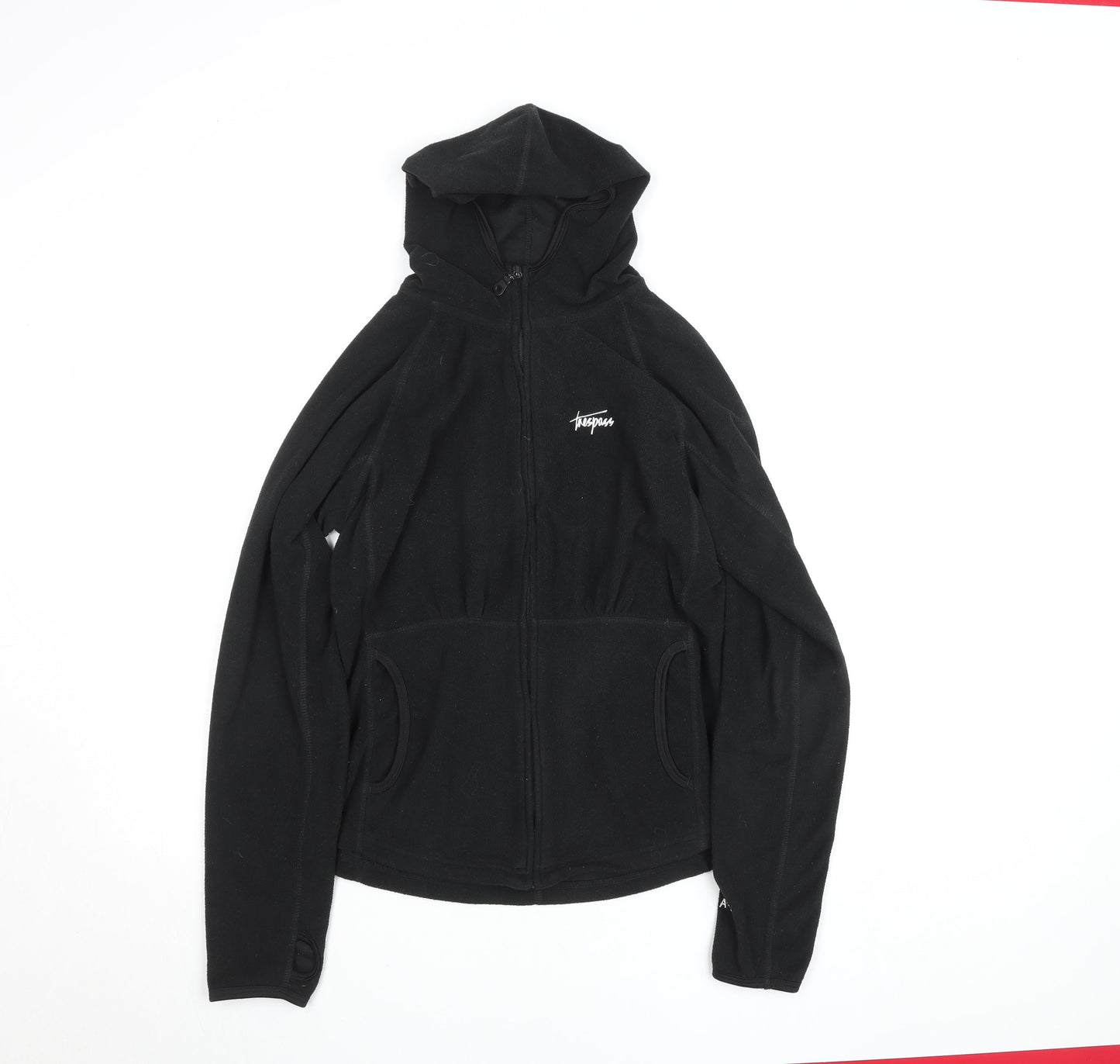 Trespass Womens Black Fleece Hooded Full Zip Jacket Size M