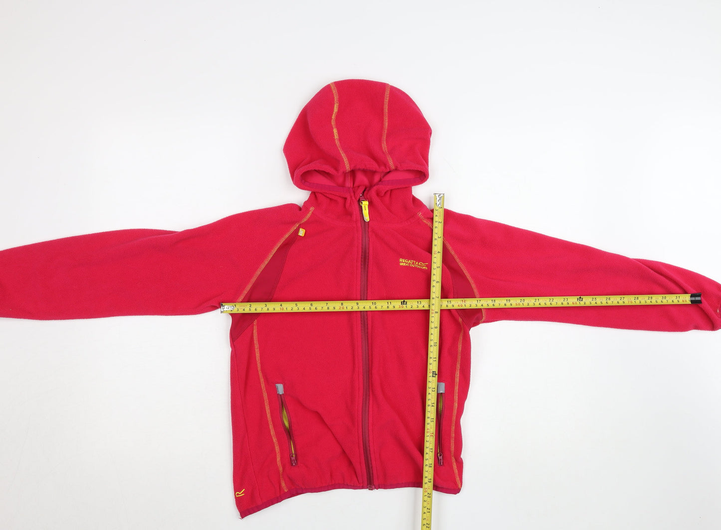 Regatta Teens Red Fleece Full Zip Hooded Activewear Top Size 158