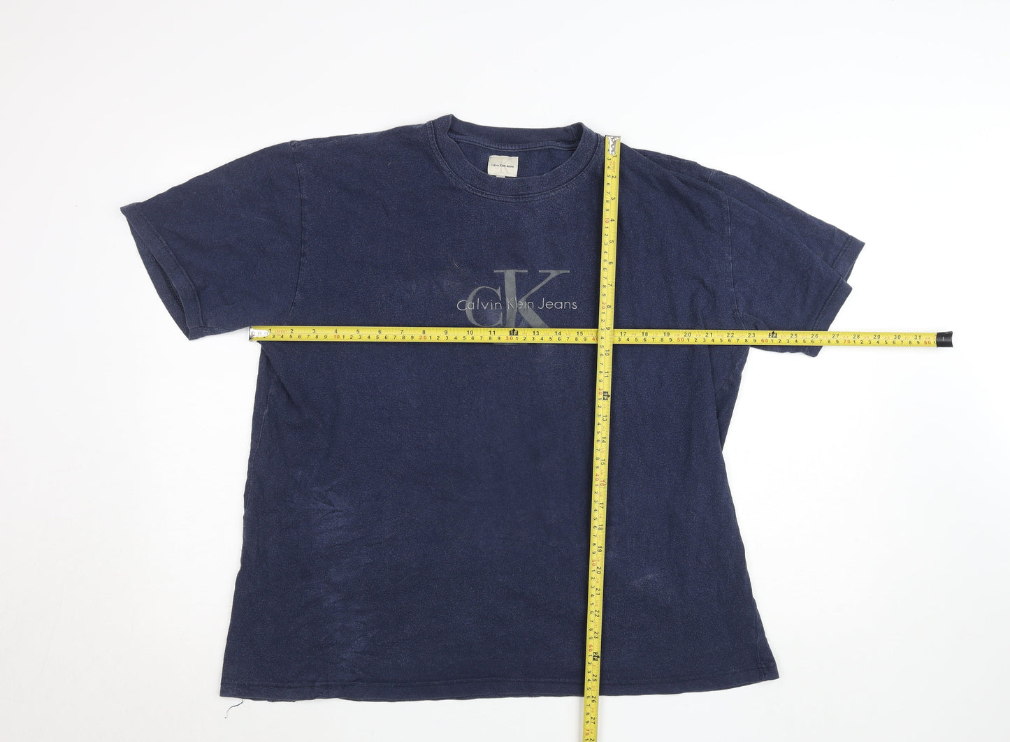 Calvin Klein Jeans Men's Blue 2XL Vintage Logo Cotton T-Shirt