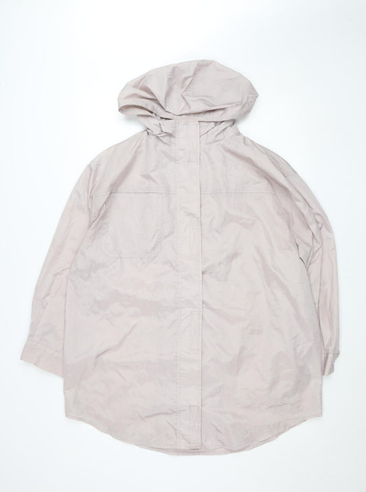 ASOS Design Womens Beige Lightweight Hooded Windbreaker Jacket Size 10