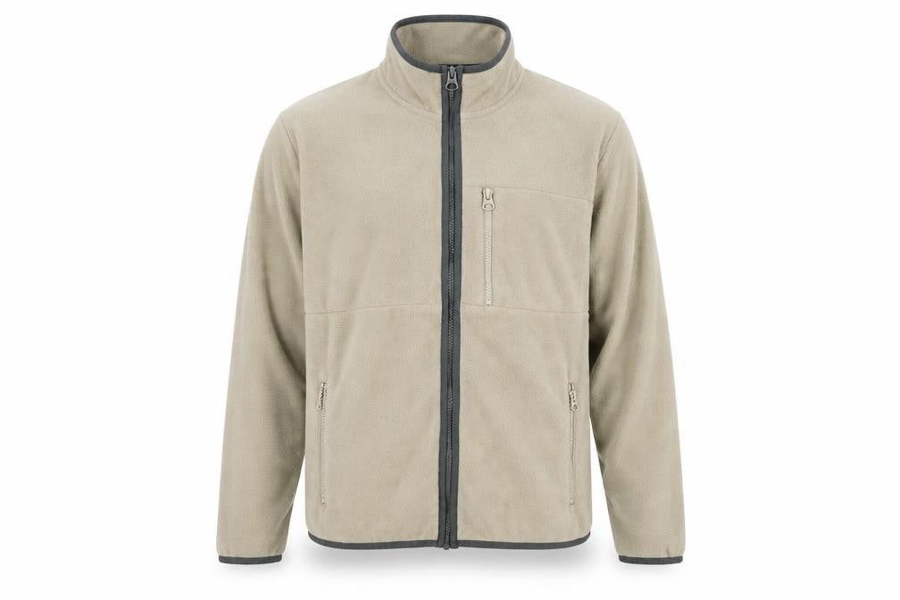 ONLY & SONS Men's Beige Fleece Full Zip Jacket Size L Regular Fit