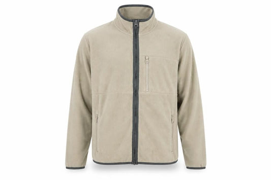 Only & Sons Men's Beige Fleece Full Zip Jacket Size L Regular Fit
