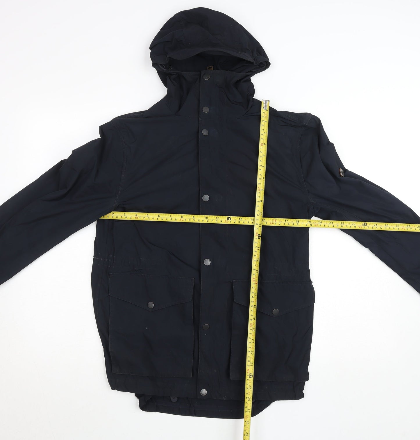Ben Sherman Men's Blue XS Parka Jacket Hooded Waterproof Cotton Lined