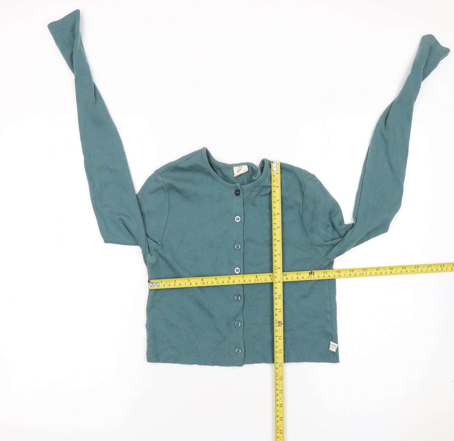 Urban Outfitters Women's Green Cropped Button-Up Cotton Cardigan XS