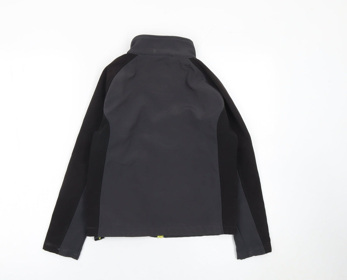 Regatta Boys Black Softshell Jacket 9-10 Years Zip Lightweight Outdoor
