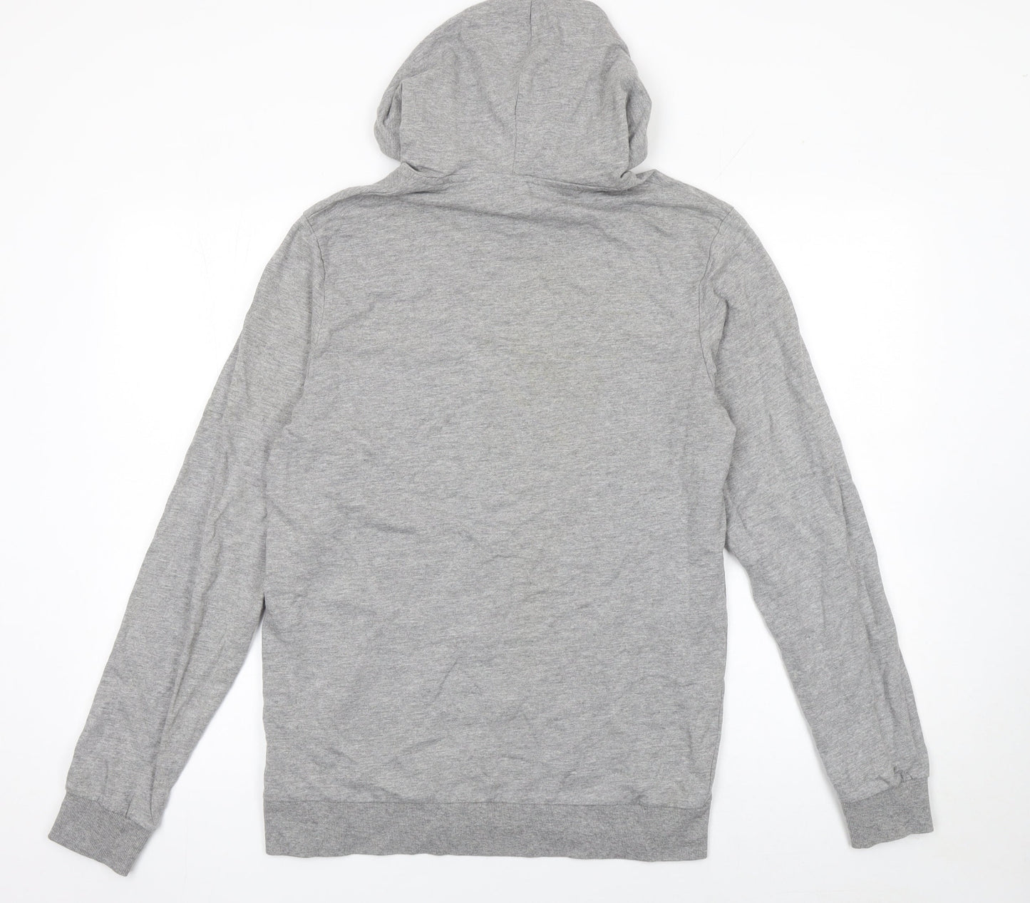 Jack & Jones Mens Grey Regular Fit Pullover Hoodie Size M
